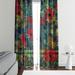 Folk N Funky Bohemian Abstract Poppy Window Floral Semi-Sheer Curtain Panels Metal | 82 H in | Wayfair WC010-4082