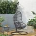 Bayou Breeze Gatsby Porch Swing w/ Stand Wicker/Rattan in Gray | 79.5 H x 30 W x 44 D in | Wayfair C0B744AED23C46D58CE60E70BCF4D569