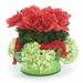 Distinctive Designs Red Amaryllis w/ Hydrangeas & Celosia In Glass Bowl Faux Silk in Green | 15 H x 16 W x 16 D in | Wayfair XA-273