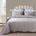 Rosdorf Park Haden Silver Microfiber Reversible 3 Piece Quilt Set Polyester/Polyfill/Microfiber in Gray | Queen Quilt + 2 Shams | Wayfair