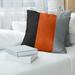 ArtVerse Baltimore Baseball Linen Striped Pillow Polyester/Polyfill/Linen in Orange/Gray/Black | 26 H x 26 W x 2 D in | Wayfair MBS031-SXPGZ6L