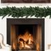 The Holiday Aisle® 9' Pre-Lit Garland w/ 100 Warm/Clear/White Lights Silk in Green | 108 H x 108 W x 14 D in | Wayfair