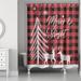 The Holiday Aisle® Asfrith Plaid Single Shower Curtain Polyester in Black/Gray/Pink | 74 H x 71 W in | Wayfair A42A74D3572546D385447D682C6E36B2