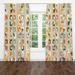 Folk N Funky Mid Century Modern Abstract Butterfly Semi-Sheer Curtain Panels Metal | 52 H in | Wayfair WC062-4052