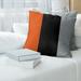 ArtVerse Baltimore Baseball Linen Striped Pillow Polyester/Polyfill/Linen in Orange/Gray/Black | 20 H x 20 W x 1.5 D in | Wayfair MBS040-SQPGZ2L