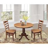 Gracie Oaks Eshah 2 - Person Solid Wood Dining Set Wood in Brown | 29.1" H x 36" L x 36" W | Wayfair 00672232F4E748E99D2BC41AF91D7B44