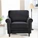 Chesterfield Chair - Mercer41 Lyme 35" Wide Tufted Velvet Chesterfield Chair Wood/Velvet in Black | 33.5 H x 35 W x 31 D in | Wayfair