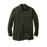 Men's Big & Tall Flannel-Lined Twill Shirt Jacket by Boulder Creek® in Forest Green (Size 6XL)