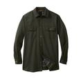 Men's Big & Tall Flannel-Lined Twill Shirt Jacket by Boulder Creek® in Forest Green (Size 3XL)