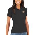 Women's Antigua Black Anaheim Ducks Legacy Pique Polo