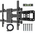 BONTEC TV Wall Bracket for 32-84 inch LED LCD Flat & Curved Screen, Swivel Tilt TV Wall Mount Full Motion, Heavy Duty Strong Solid Dual Arms up to 60KG, Max VESA 600x400mm, with HDMI Cable