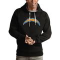 Men's Antigua Black Los Angeles Chargers Victory Pullover Hoodie