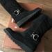 Coach Shoes | Coach-Nwt Women’s Black Suede Winter Boots | Color: Black/Silver | Size: 9.5