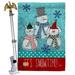 Breeze Decor Impressions Decorative It's Snowtime 2-Sided Polyester 40 x 28 in. Flag Set in Gray/Green/Red | 40 H x 28 W x 4 D in | Wayfair