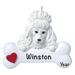 The Holiday Aisle® Poodle Personalized Hanging Figurine Ornament Plastic in White | 3.25 H x 3.75 W x 0.5 D in | Wayfair