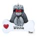 The Holiday Aisle® Shi Tzu Personalized Hanging Figurine Ornament Plastic in Gray/White | 3 H x 3.5 W x 0.5 D in | Wayfair