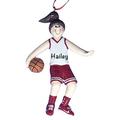 The Holiday Aisle® Basketball Girl Hanging Figurine Ornament Plastic in Black/Orange/Red | 4 H x 2.5 W x 0.5 D in | Wayfair