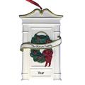 The Holiday Aisle® Door Personalized Hanging Figurine Ornament in Green/White | 4.5 H x 3 W x 0.5 D in | Wayfair 78449127DE474F248D9FC0F9FCFFA1F5