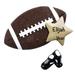 The Holiday Aisle® Football Star Hanging Figurine Ornament Plastic in Black/Brown | 3.75 H x 4.25 W x 0.5 D in | Wayfair