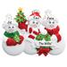 The Holiday Aisle® Snowman Family of 3 Hanging Figurine Ornament Plastic in Red/White | 3.25 H x 4.25 W x 0.5 D in | Wayfair