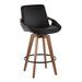 Wade Logan® Whitacre Swivel 26" Counter Stool Wood/Upholstered in Black | 37.5 H x 19.75 W x 17 D in | Wayfair 0F48DA2D2CBA4C46BED6DF6F49D9DF40