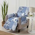 Winston Porter Patchwork Box Cushion Recliner Slipcover in Blue | 39 H x 21 W x 75 D in | Wayfair BA7539509C3547269FE1275AFBE60BD2