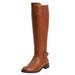 Extra Wide Width Women's The Milan Wide Calf Boot by Comfortview in Cognac (Size 10 1/2 WW)