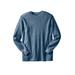 Men's Big & Tall Waffle-Knit Thermal Crewneck Tee by KingSize in Heather Slate Blue (Size 6XL) Long Underwear Top