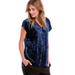 Plus Size Women's Crushed Velour Tee by ellos in Evening Blue (Size 30/32)