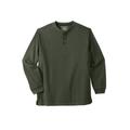 Men's Big & Tall Liberty Blues™ Easy-Care Ribbed Knit Henley by Liberty Blues in Deep Olive (Size 2XL) Henley Shirt