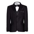 Waniwarehouse Boys Black Tuxedo, Boys Dinner Suit, Prom Suit, Boys Black Suits, 1 Years - 15 Years (2 Years)