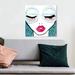 Oliver Gal Fashion & Glam Ready for the Water Neon Lips - Graphic Art on Canvas in Blue/Pink | 30 H x 30 W x 1.5 D in | Wayfair