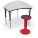 MooreCo Shapes Desk & Tall Grow Stool Single Desk & Chair Set Wood/Laminate in Brown | Wayfair 48538-2-17