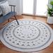 Gray 60 x 0.24 in Area Rug - Sand & Stable™ Round Moshier Hand Braided Area Rug Polyester | 60 W x 0.24 D in | Wayfair