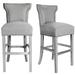 Red Barrel Studio® Akimi Counter & Bar Stool Wood/Upholstered in Gray/Black | 45 H in | Wayfair E419B7240CDC4964AE0E178F0E10F607