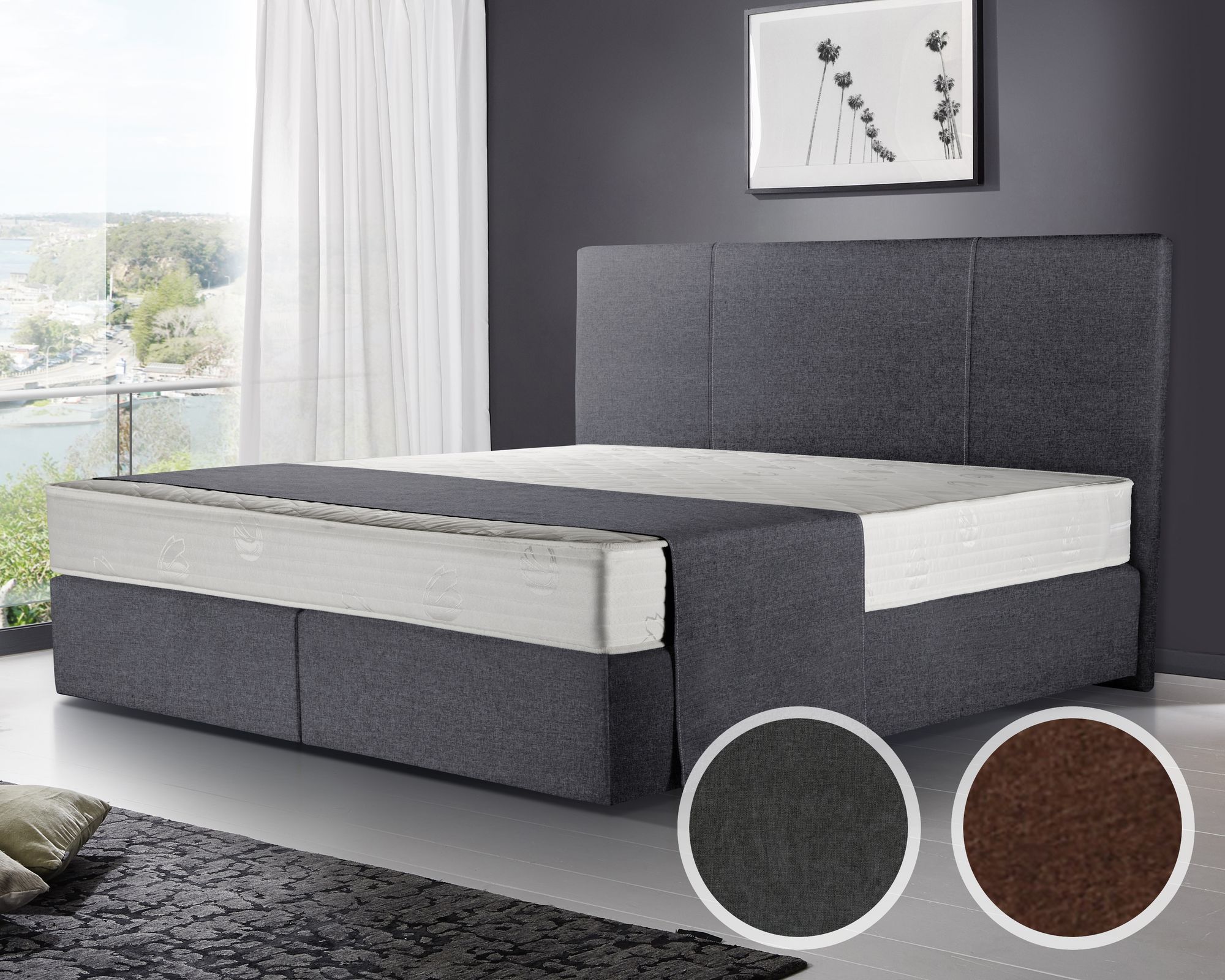 Winkle »Neptun« Boxspringbett 180x200 cm / 9451 Braun / H3