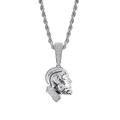 Utopone Hip Hop Iced Out Rapper Pendant Necklace with Stainless Steel Twist Rope Chain for Men
