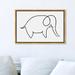 Art Remedy Zoo & Wild Animals Elephant Outline Simple - Drawing Print Wood in Brown | 16 H x 24 W x 1.5 D in | Wayfair 25445_24x16_CANV_PSGLD
