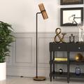 Zevon Matte Black and Brass Floor Lamp - Hudson & Canal FL0162