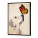 East Urban Home Golden Retriever Dog w/ Butterfly I - Graphic Art Print on Canvas Canvas, Wood in Red | 20 H x 12 W x 1 D in | Wayfair