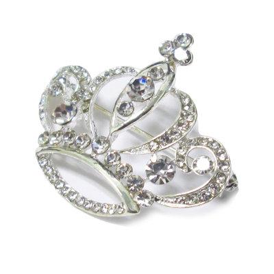 Le Prise™ Fazeley Rhinestone Crown Crystal Brooch in Gray, Size 1.3 H x 1.6 W x 0.3 D in | Wayfair BR1012-CST