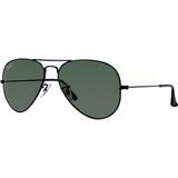 Ray-Ban Aviator Large Metal RB3025 Sunglasses Black Frame Crystal Green Polarized 55 mm Lenses 002-58-5514