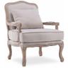 Intensedeco - Fauteuil Gustave style Louis xv tissu beige - Beige