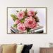 Art Remedy Floral & Botanical Floral Peonies & Books II - Painting Print on Canvas in Brown/Green/Pink | 16 H x 24 W x 1.5 D in | Wayfair