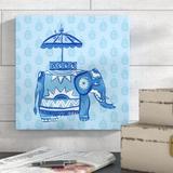 World Menagerie Jeweled Elephant I by Farida Zaman - Graphic Art on Canvas in Blue | 12 H x 12 W x 1.25 D in | Wayfair