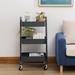 walsport Mobile 3-Tier Mesh Rolling Utility Cart Metal in Gray | 31 H x 18 W x 14 D in | Wayfair USBO-4506