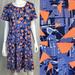 Lularoe Dresses | Lularoe Geometric High Low Carly Shirt Dress | Color: Blue | Size: S