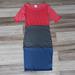 Lularoe Dresses | Lularoe Julia Color Block Dress | Color: Blue/Pink | Size: Xxs