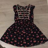 Free People Dresses | Free People Navy Blue Floral Dress | Color: Blue/Pink | Size: 2