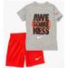 Nike Matching Sets | Nike Boys “Awesomeness” Tee And Shorts Set | Color: Gray/Red | Size: 18mb